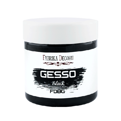 Schwarze Acrylgrundierung "Gesso Black", 150ml - Fabrika Decoru