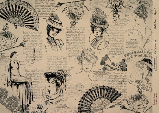 декупажная карта на крафт бумаге 21x29,7см, "pages from the past", #00124 фабрика декору