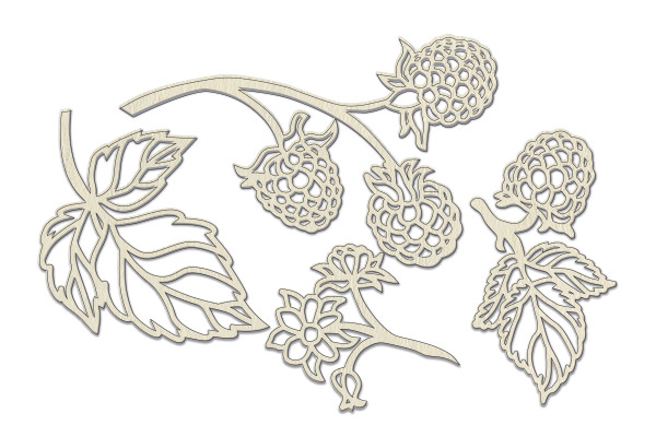 Chipboard embellishments set, Summer botanical diary #691