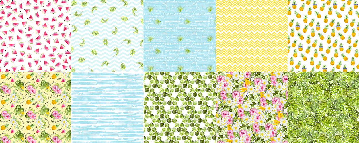 Double-sided scrapbooking paper set Tropical paradise 12"x12", 10 sheets - foto 0