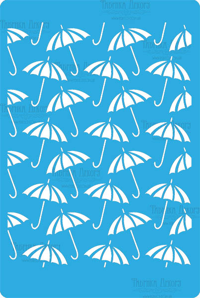 Stencil for crafts 15x20cm "Umbrella background" #225