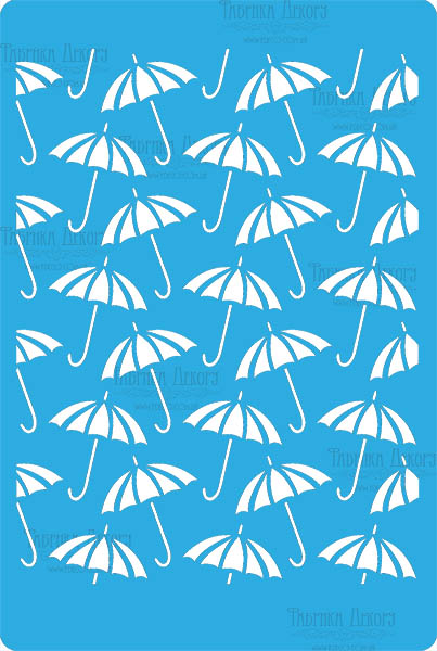 Stencil for crafts 15x20cm "Umbrella background" #225