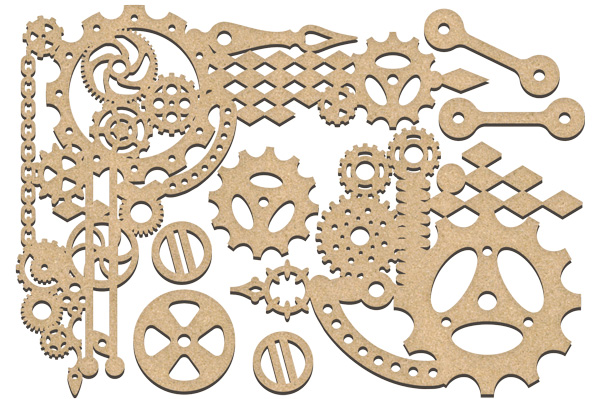 Set of MDF ornaments for decoration #179