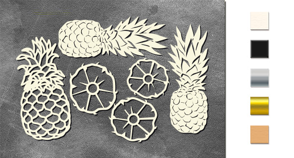 Chipboard embellishments set, Botany exotic #713