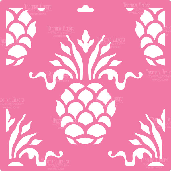 Schablone für Dekoration XL-Größe (30*30cm), Ananas-Ornament #050 - Fabrika Decoru