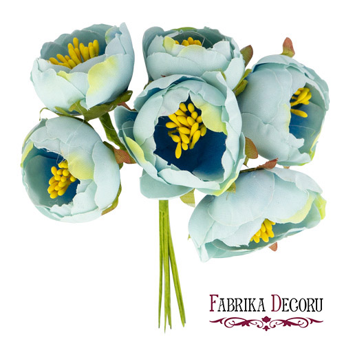 Kwiaty jaśminu maxi, kolor Niebieski, 6 szt - Fabrika Decoru