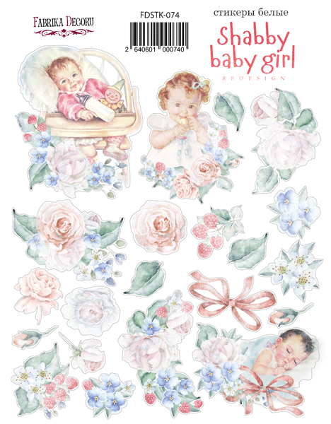 Aufkleberset #074, "Shabby Baby Girl Redesign" - Fabrika Decoru