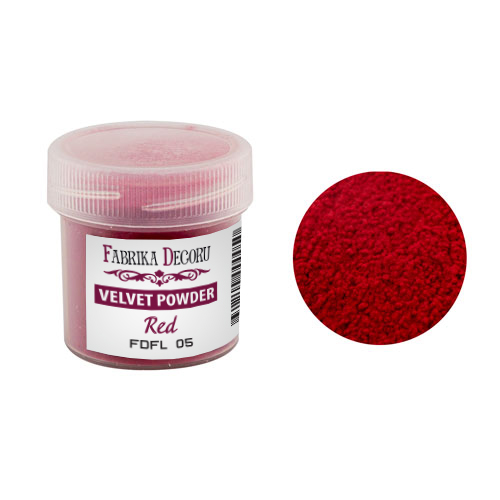 Samtpuder, Farbe rot, 20 ml - Fabrika Decoru