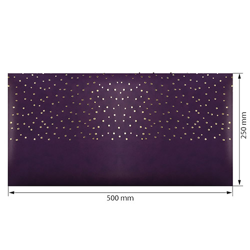Stück PU-Leder zum Buchbinden mit Goldmuster Golden Drops Violett, 50 cm x 25 cm - foto 0  - Fabrika Decoru