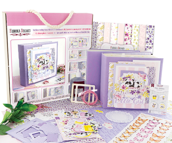 Kinderalbum für Scrapbooking "Baby girl", DIY-Kreativ-Kit, 20cm x 20cm, #02 - Fabrika Decoru