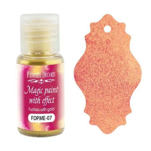 Sucha farba Magic paint z efektem Fuksja ze złotem, 15 ml - Fabrika Decoru