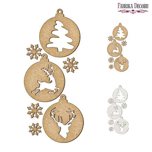 set of mdf elements for decorating #160