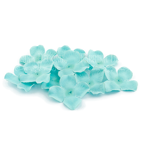 Flowers flat turquoise 50mm, 10 pcs.