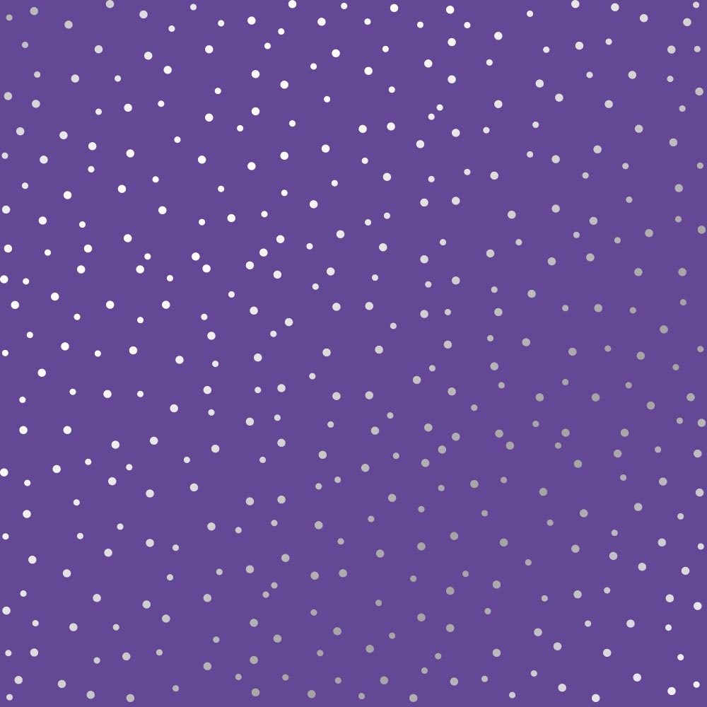 Einseitig bedrucktes Blatt Papier mit Silberfolie, Muster Silver Drops, Farbe Lavendel 12"x12" - Fabrika Decoru