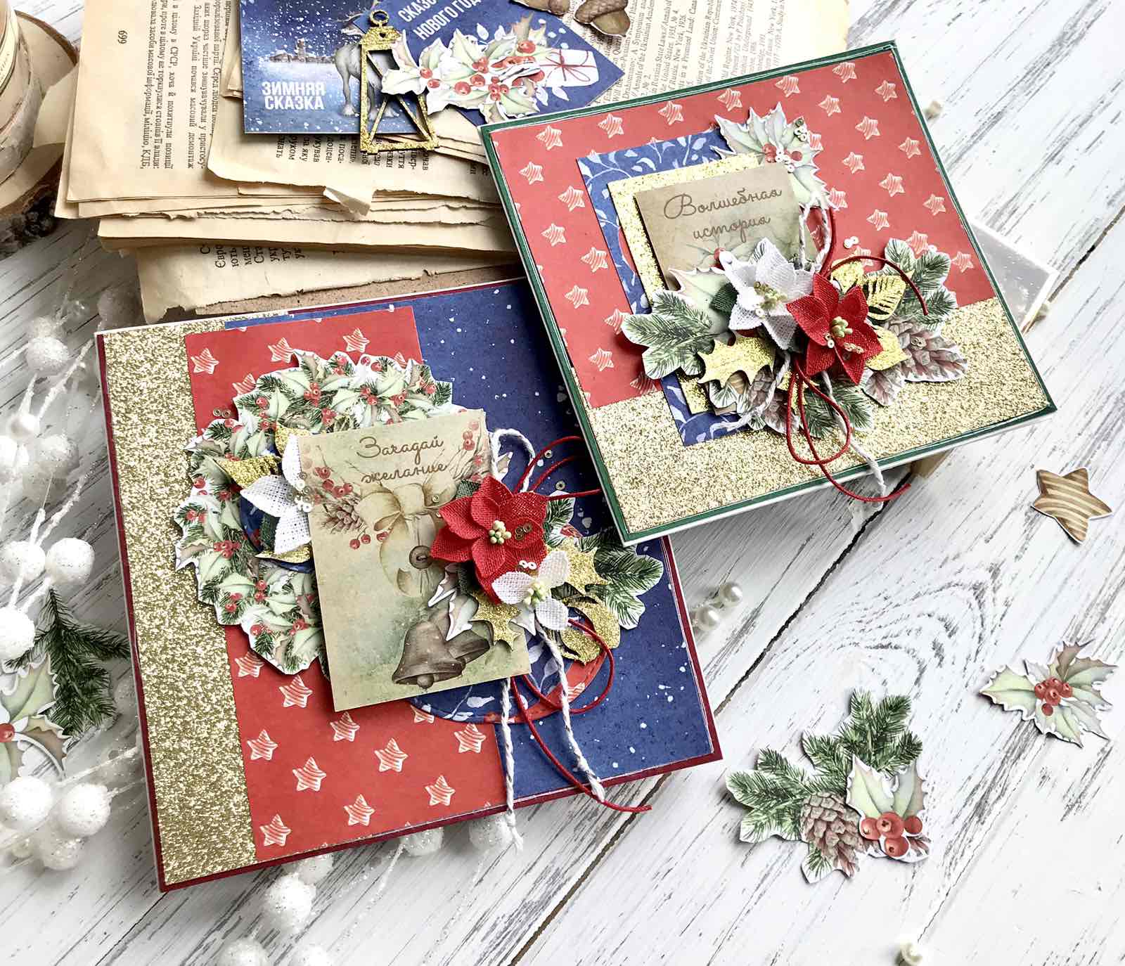 Double-sided scrapbooking paper set  Awaiting Christmas" 8”x8”  - foto 11