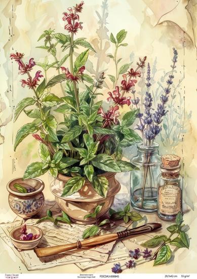 Decoupage card #0845, 29,7x42cm