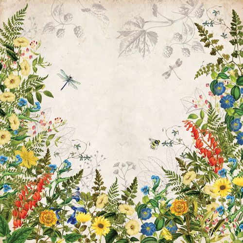 Doppelseitiges Scrapbooking-Papierset Summer botanical story, 20 cm x 20 cm, 10 Blätter - foto 1  - Fabrika Decoru