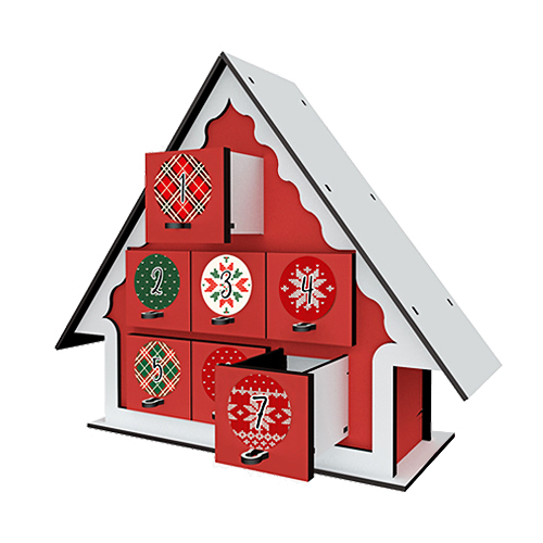 Mini Advent Calendar "Tiny" for 7 days with sticker numbers, DIY kit - foto 1