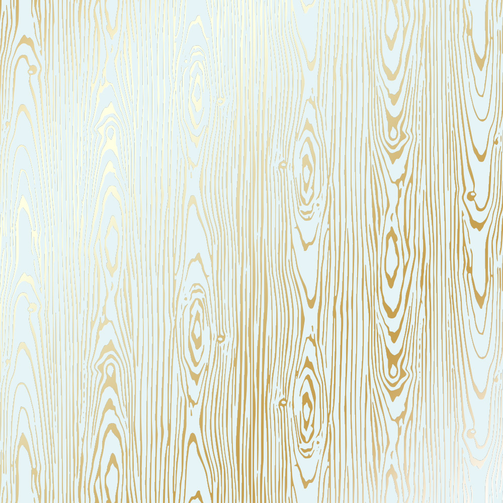 Blatt aus einseitigem Papier mit Goldfolienprägung, Muster Golden Wood Texture Mint, 12"x12" - Fabrika Decoru