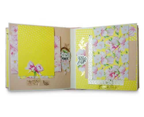 Scrapbooking photo album “Magnolia in Bloom”, 20cm x 20cm, DIY Kit #12 - foto 4