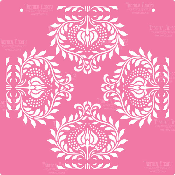 Stencil for decoration XL size (30*30cm), Floral ornament MAXI #048