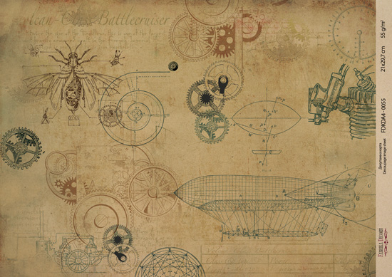 Kraft Decoupage Papier 29,7x21cm, “Scienze antiche”, #0055 - Fabrika Decoru