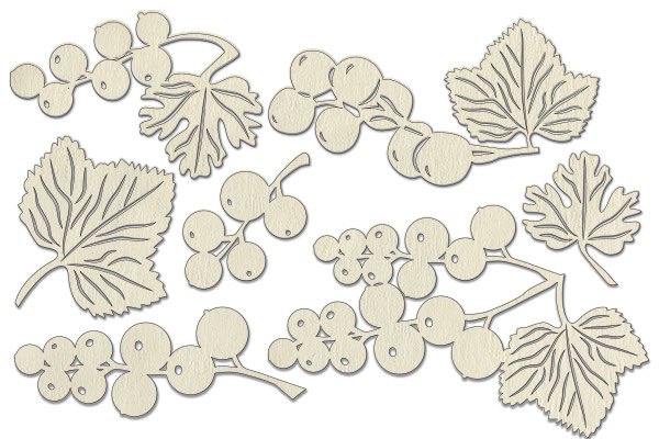 Chipboard embellishments set, Summer botanical diary #700