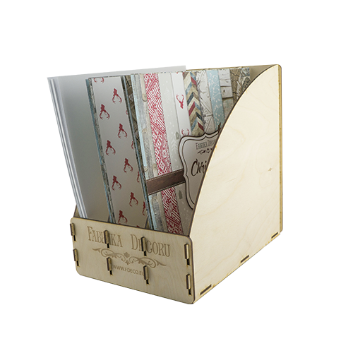 Деревянный Органайзер для хранения бумаги формата А3 и скрапбумаги размером 30.5см х 30.5см - Фото 0