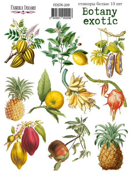 Zestaw naklejek, 10 szt, "Botany exotic" #209 - Fabrika Decoru