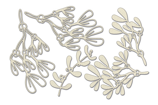 Chipboard embellishments set, Mistletoe #624