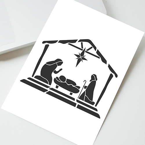 Stencil reusable, 15x20cm "The birth of Jesus 1", #461 - foto 0