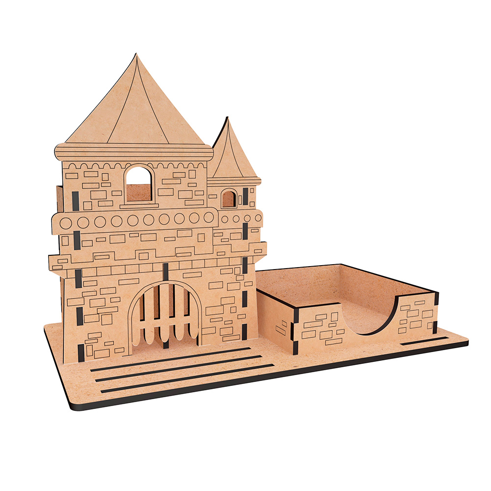 настольный органайзер "сказочный замок" для карандашей и бумаги, #03