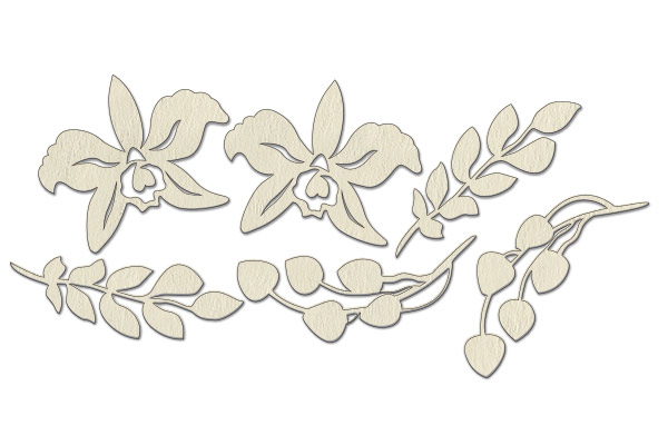 Chipboard embellishments set, "Tender orchid 2" #170