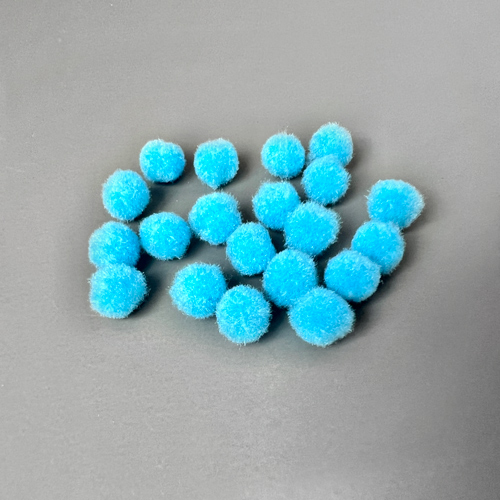 Pompons für Kreativität, Blau, 20 Stk, Durchmesser 10mm - Fabrika Decoru