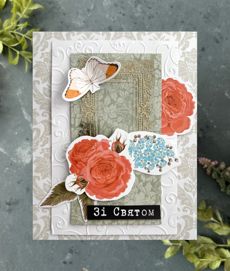 Zestaw DIY do stworzenia 6 kartek okolicznościowych "Różane marzenia", 12 cm x 15 cm - foto 2  - Fabrika Decoru