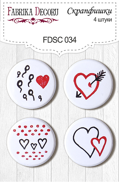 Set of 4pcs flair buttons for scrabooking #034