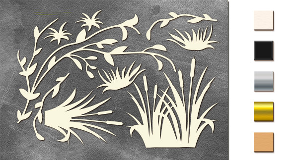 Chipboard embellishments set, Reeds  #666