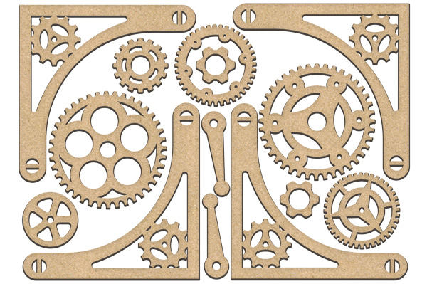 Satz mdf-Ornamente zum Dekorieren #194 - Fabrika Decoru