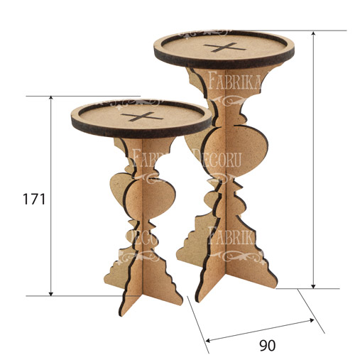 Blank for decoration Set of candlesticks 2 hearts #329 - foto 0