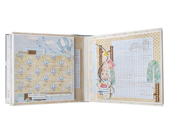 Zestaw DIY do tworzenia dziecięcego scrapbooking albumu "Dreamy Baby Boy", 20cm x 20cm, #09 - foto 5  - Fabrika Decoru