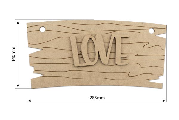 Wooden DIY coloring set, pendant plate "Love", #002 - foto 1