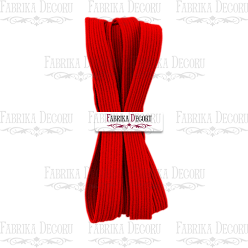 Elastyczny płaski sznurek, kolor czerwony - Fabrika Decoru