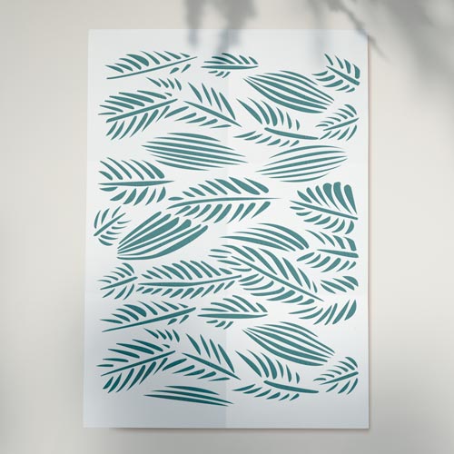 Stencil reusable, 15x20cm Exotic leaves, #391 - foto 1