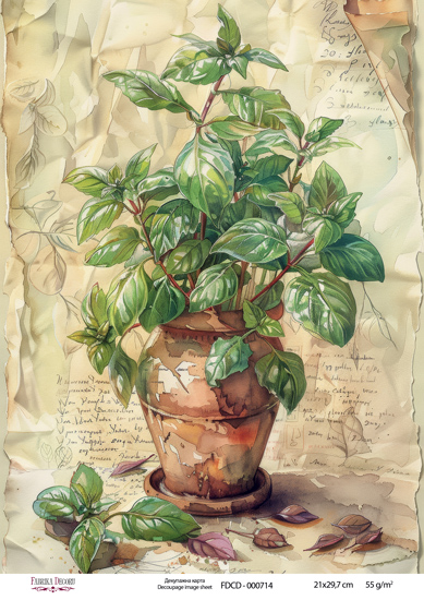 Karta do decoupage #0714, 21x29,7 cm - Fabrika Decoru
