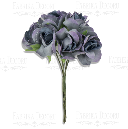 Rosenblüten, Farbe Taubenviolett, 6St - Fabrika Decoru