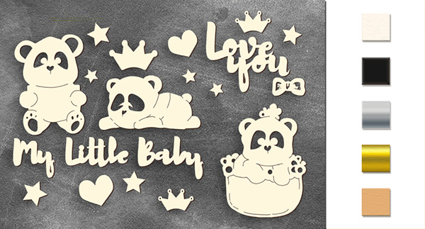 Chipboard embellishments set, "My little baby girl 1" #107