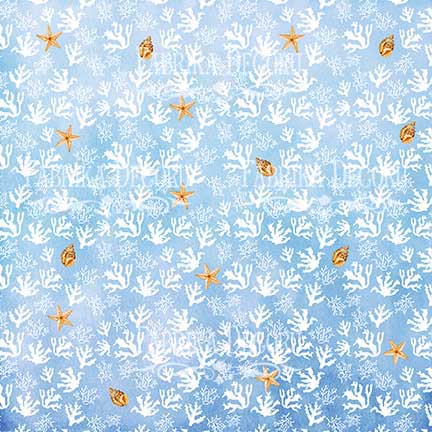 Blatt doppelseitiges Papier für Scrapbooking Sea Breeze #5-02 12"x12" - Fabrika Decoru