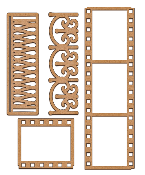 Satz mdf-Ornamente zum Dekorieren #47 - Fabrika Decoru