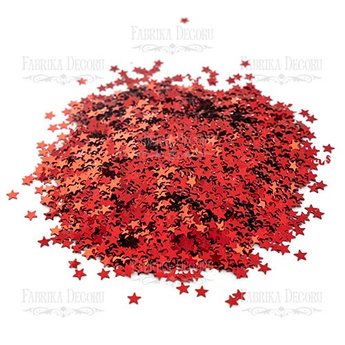 Cekiny Gwiazdy mini, czerwony metalik, #015 - foto 0  - Fabrika Decoru