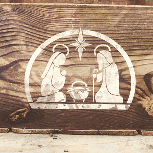 Stencil reusable, 15x20cm "The birth of Jesus 2", #462 - foto 0